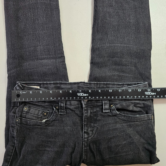 True Religion Gino Jeans Women's 10 Black Distressed Relaxed Slim - Picture 10 of 16